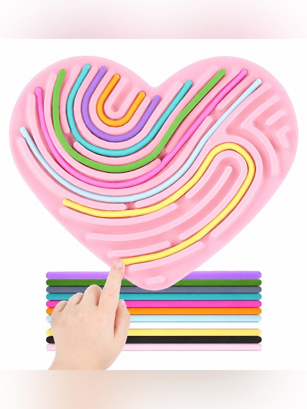 Brand New Double-Sided Heart Sensory Fidget Toy w/ Hard Case